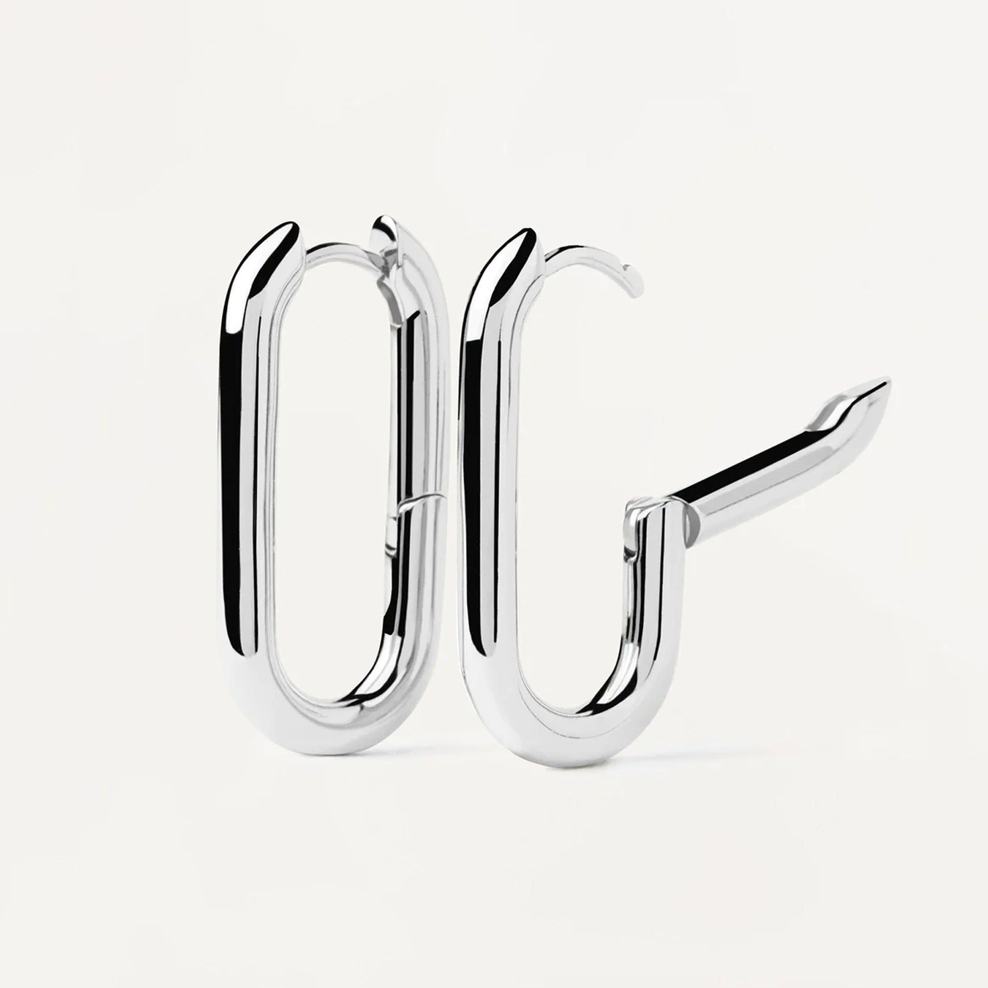Sterling Silver Beat Hoop Earrings