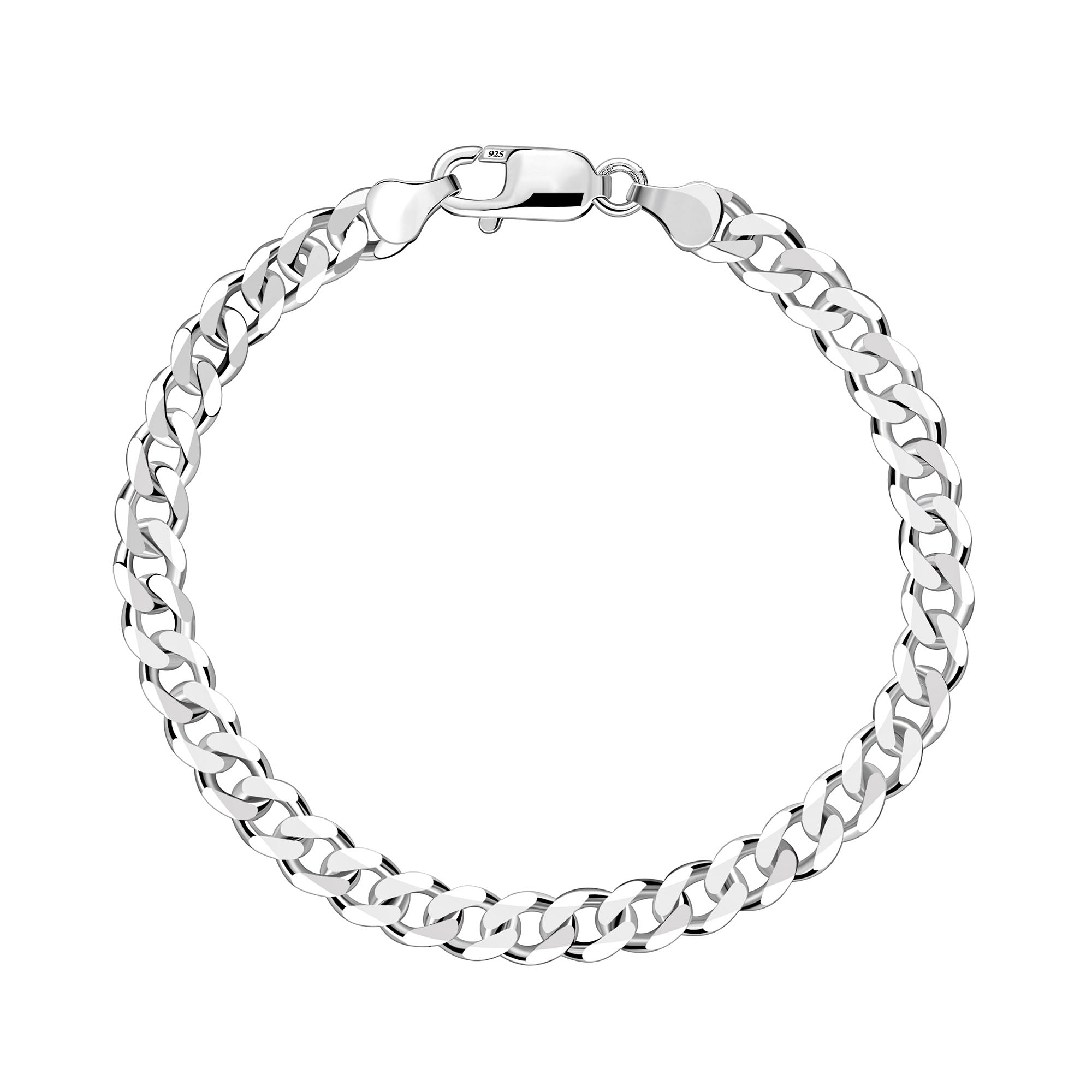 “8.5" Sterling Silver Heavy Curb Bracelet 6.54mm