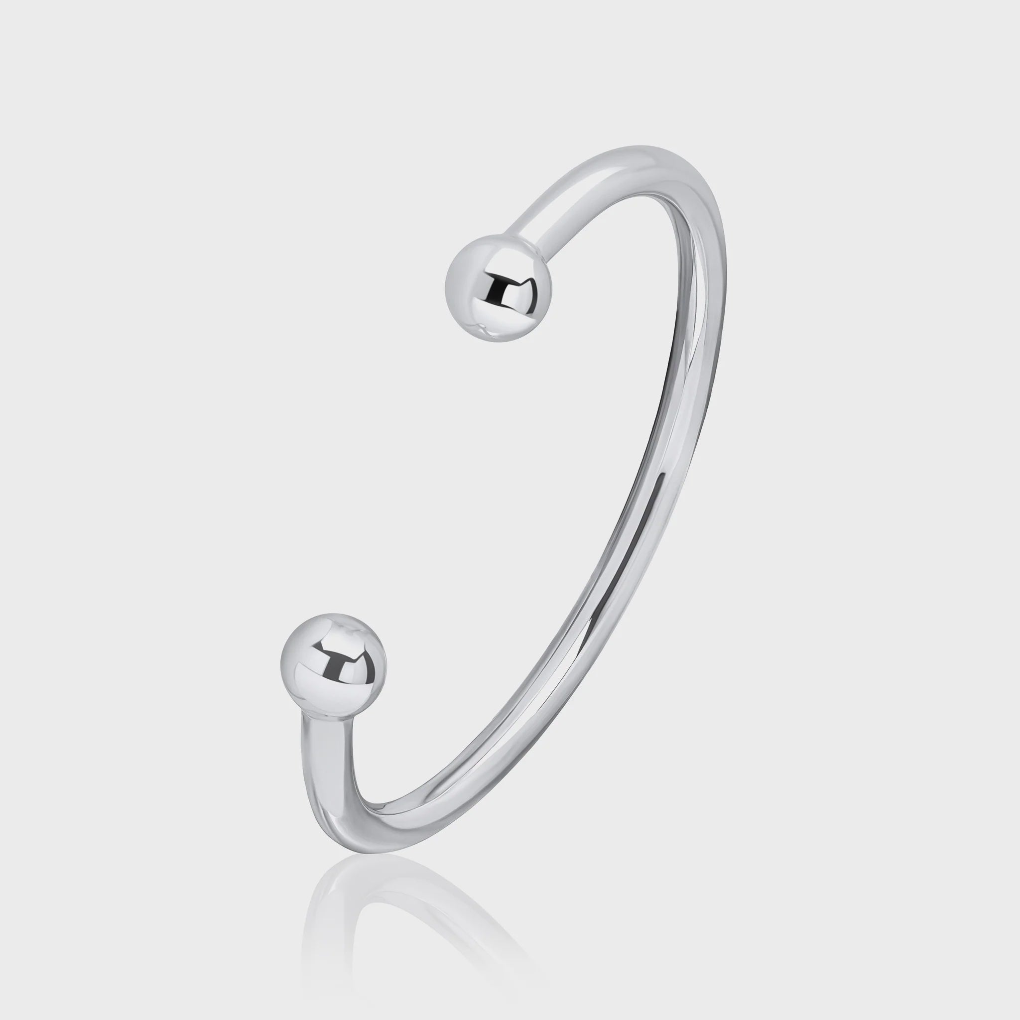 Sterling Silver 4mm solid Round Torque Bangle