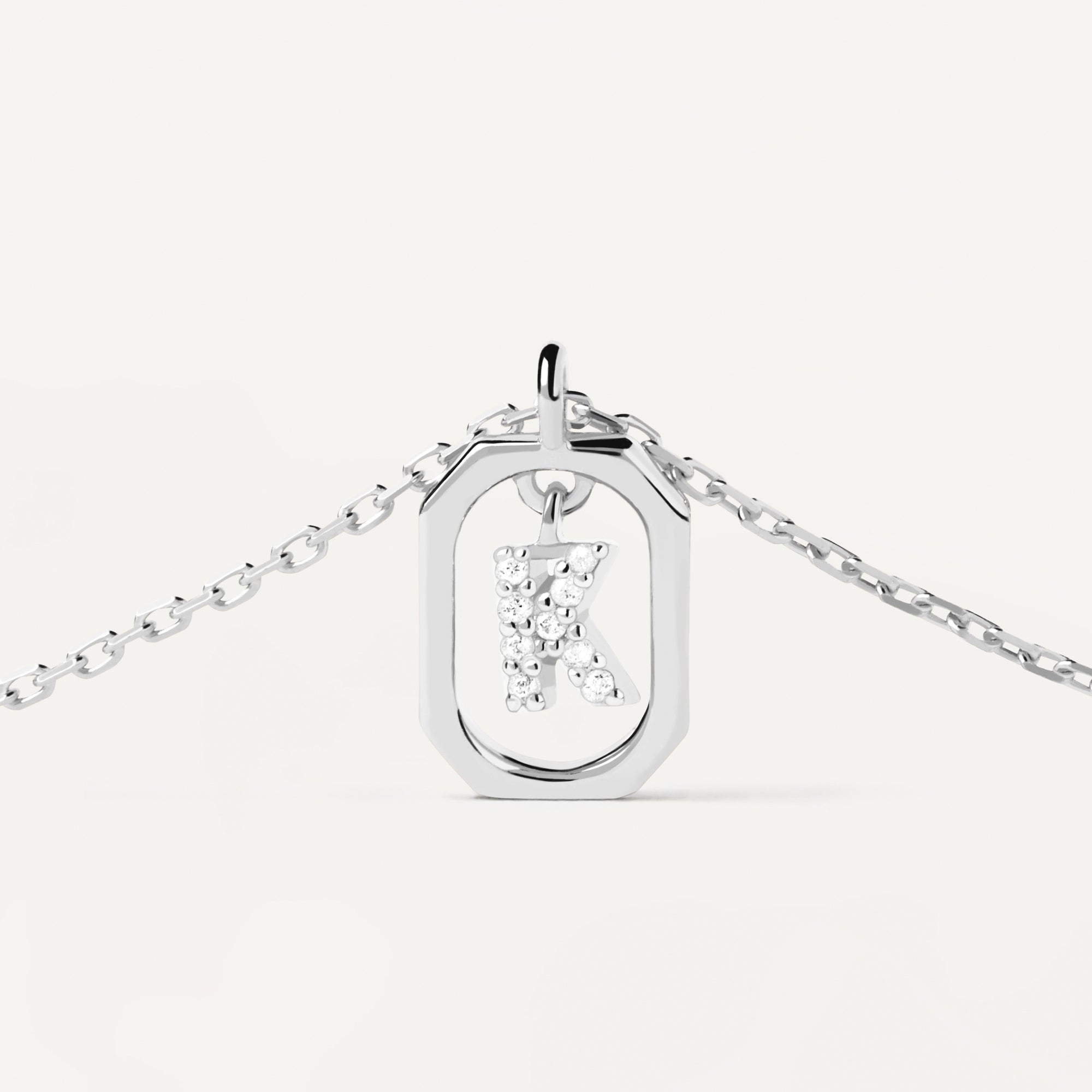 Sterling Silver Mini Letter K Necklace