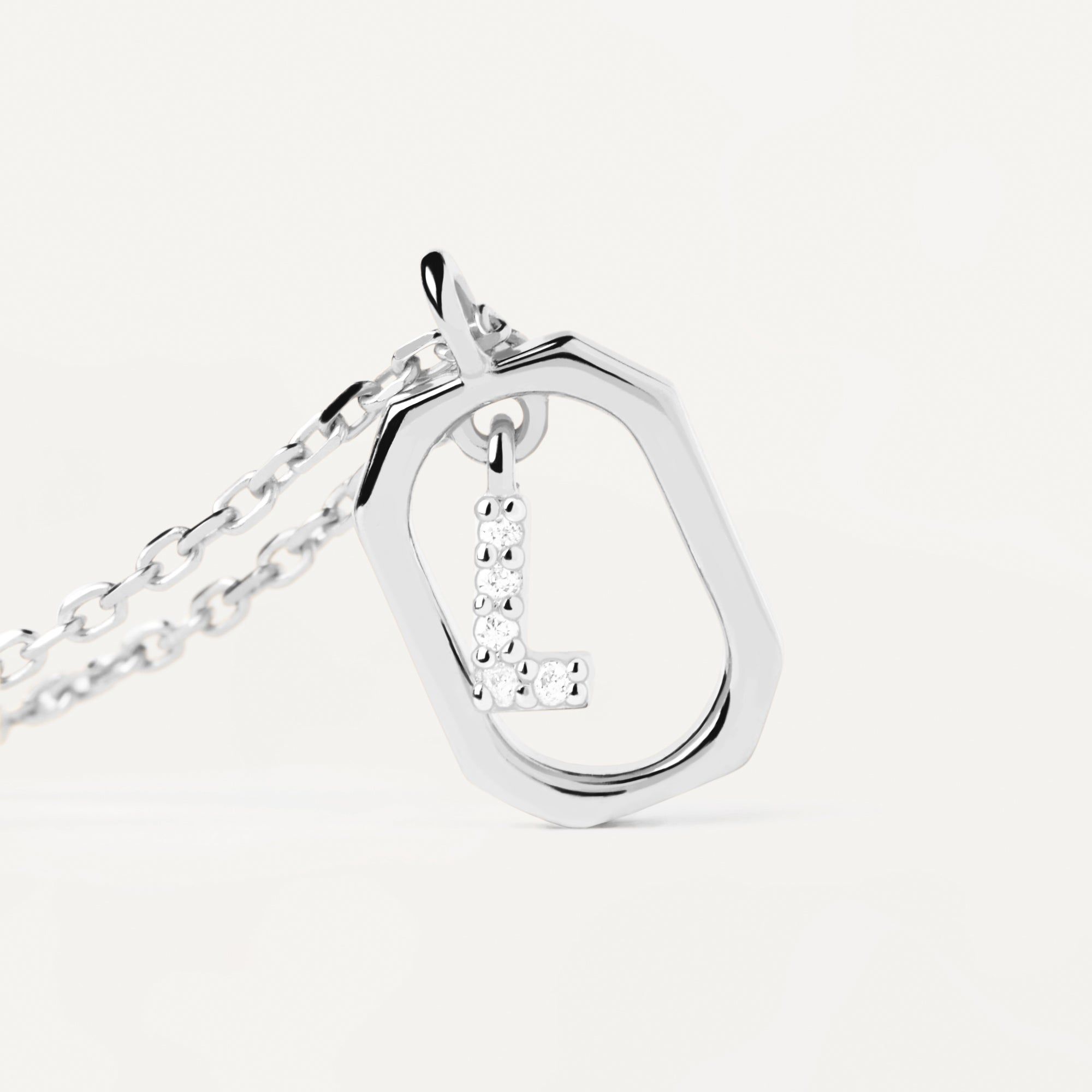 Sterling Silver Mini Letter L Necklace
