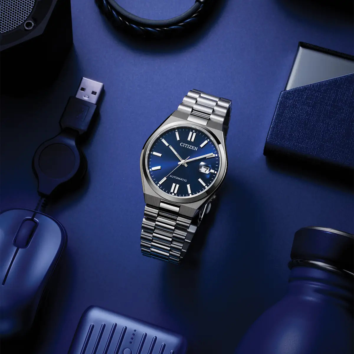 Citizen Tsuyosa Automatic Men’s 40mm Blue Dial Stainless Steel Watch NJ0150-56L