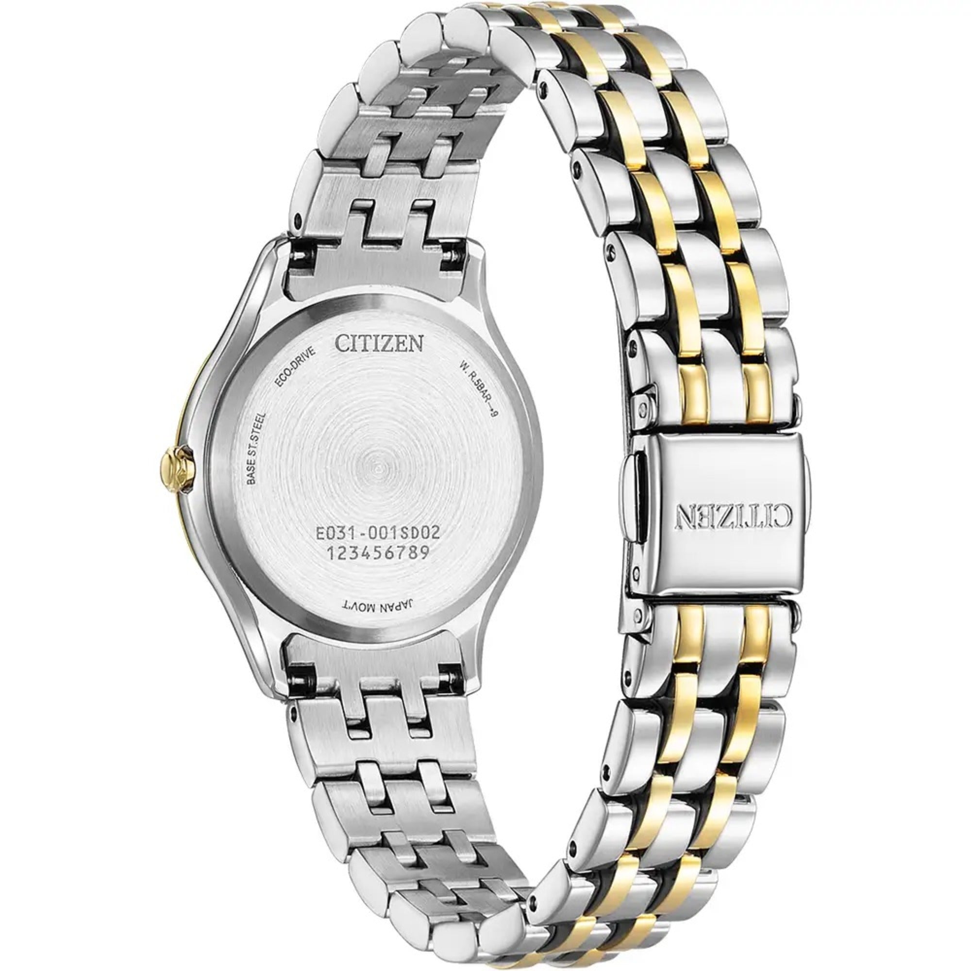 Citizen Silhouette Eco-Drive Ladies’ Two Tone Diamond White Dial Watch EM1014-50A