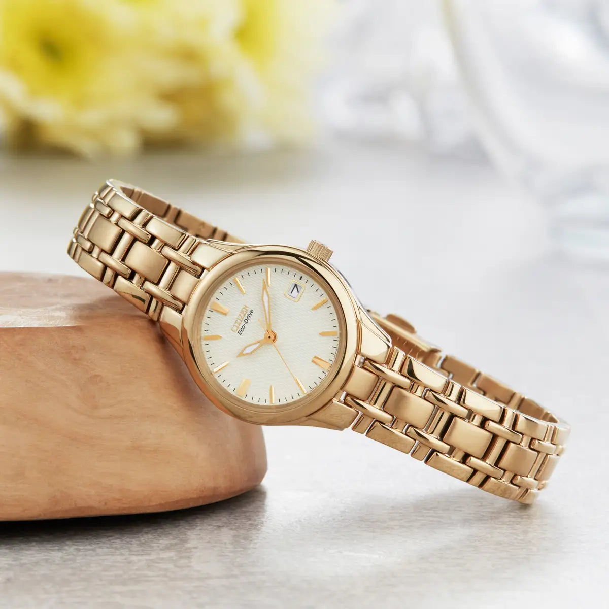 Citizen Silhouette Eco-Drive Ladies’ Gold Tone Watch EW1262-55P