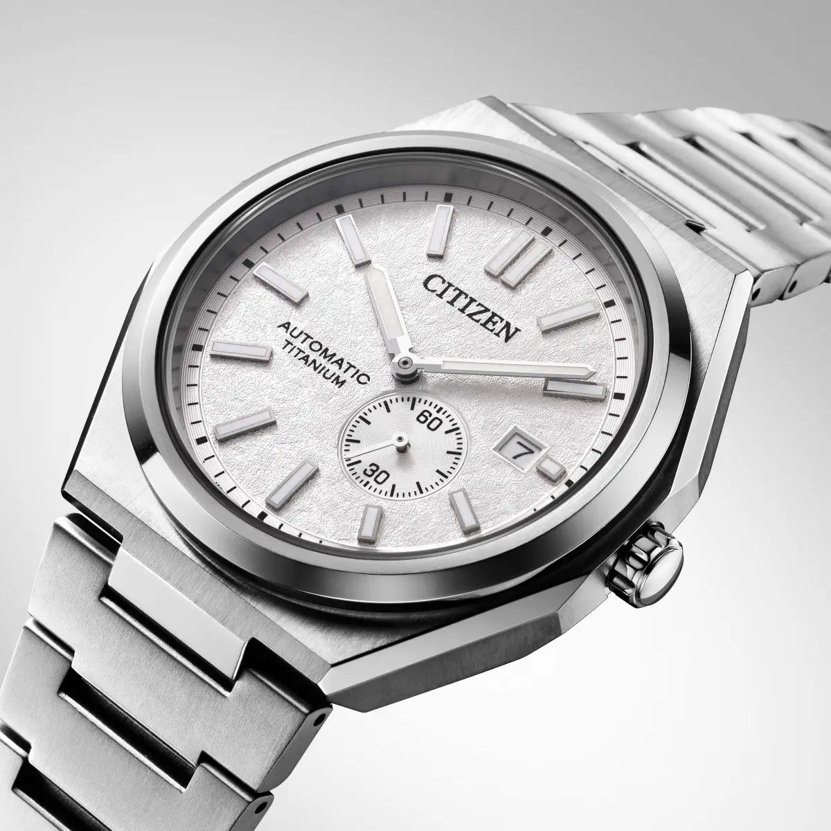 Citizen Zenshin Automatic Men’s 41mm Textured White Dial Super Titanium™ Watch NJ0180-80A
