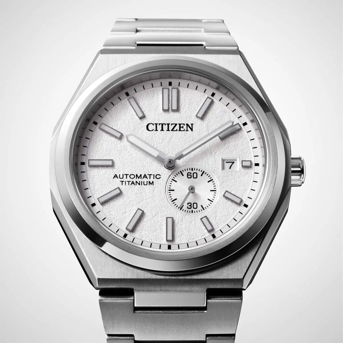 Citizen Zenshin Automatic Men’s 41mm Textured White Dial Super Titanium™ Watch NJ0180-80A