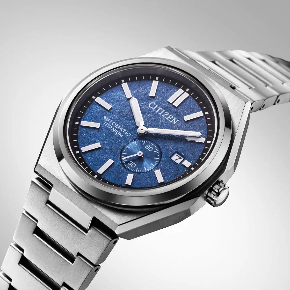 Citizen Zenshin Automatic Men’s 41mm Textured Blue Dial Super Titanium™ Watch NJ0180-80L