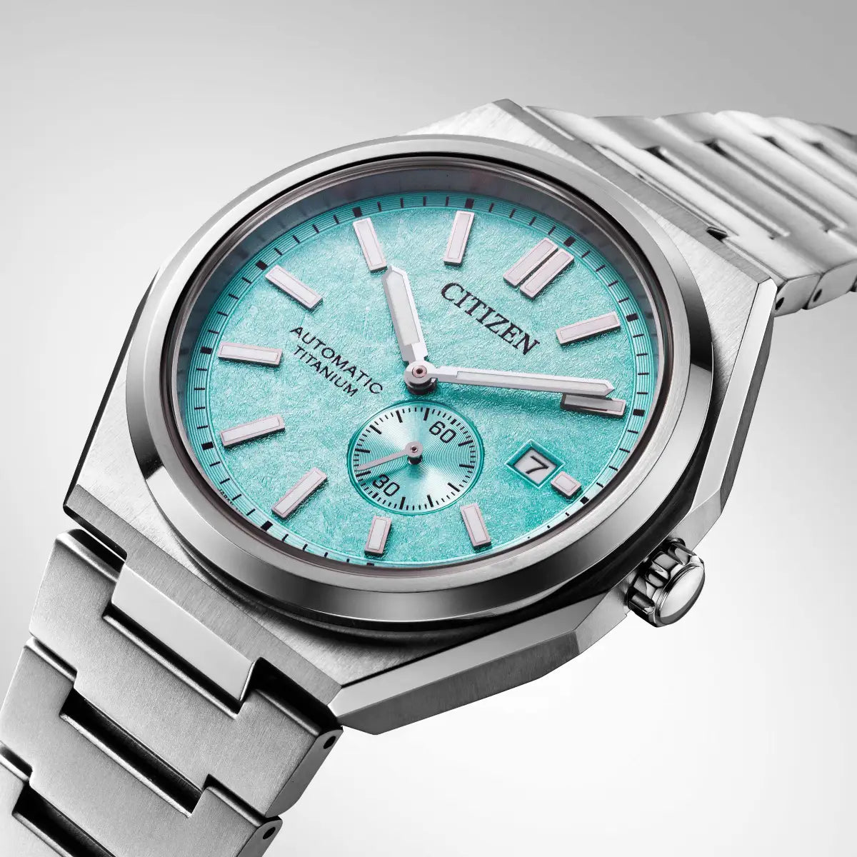 Citizen Zenshin Automatic Men’s 41mm Textured Light Blue Dial Super Titanium™ Watch NJ0180-80M
