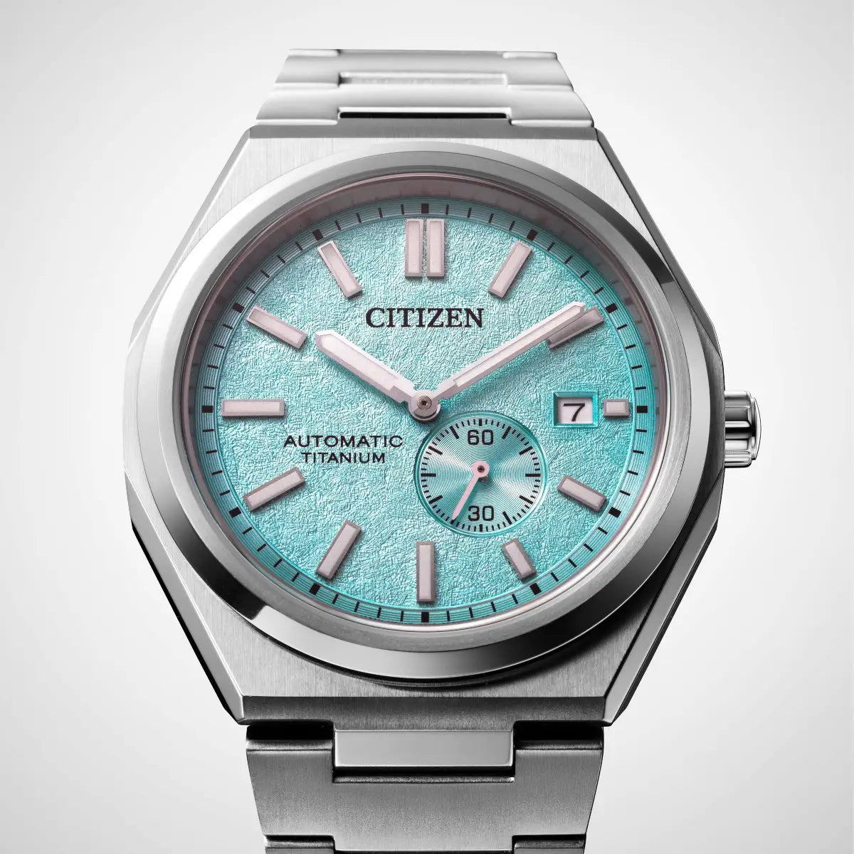 Citizen Zenshin Automatic Men’s 41mm Textured Light Blue Dial Super Titanium™ Watch NJ0180-80M