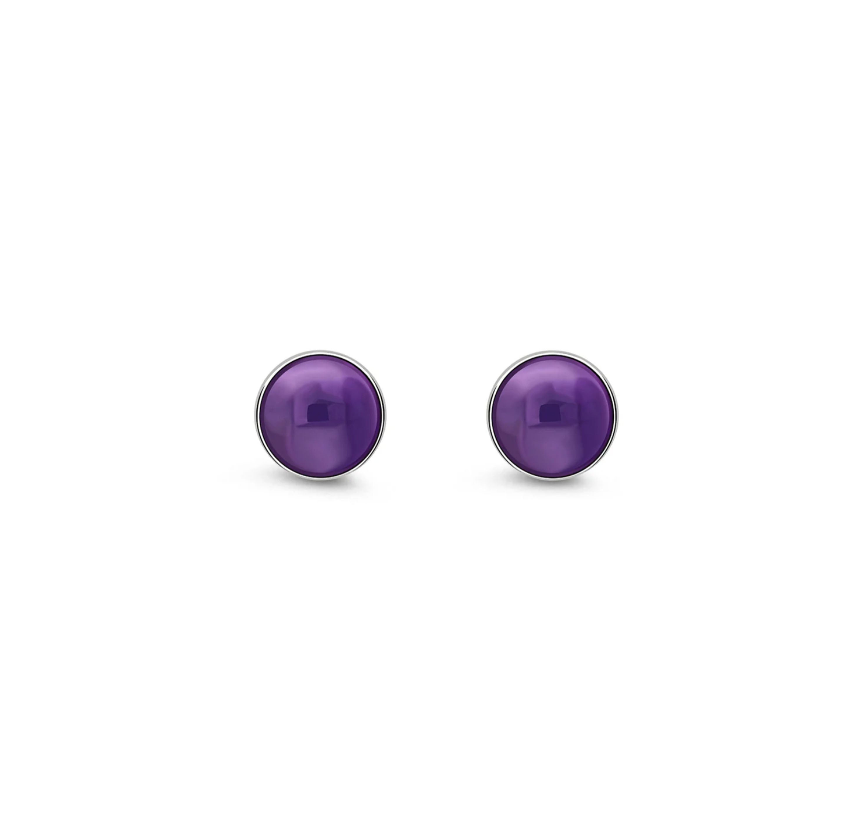 Sterling Silver Amethyst 6mm Round Stud Earrings