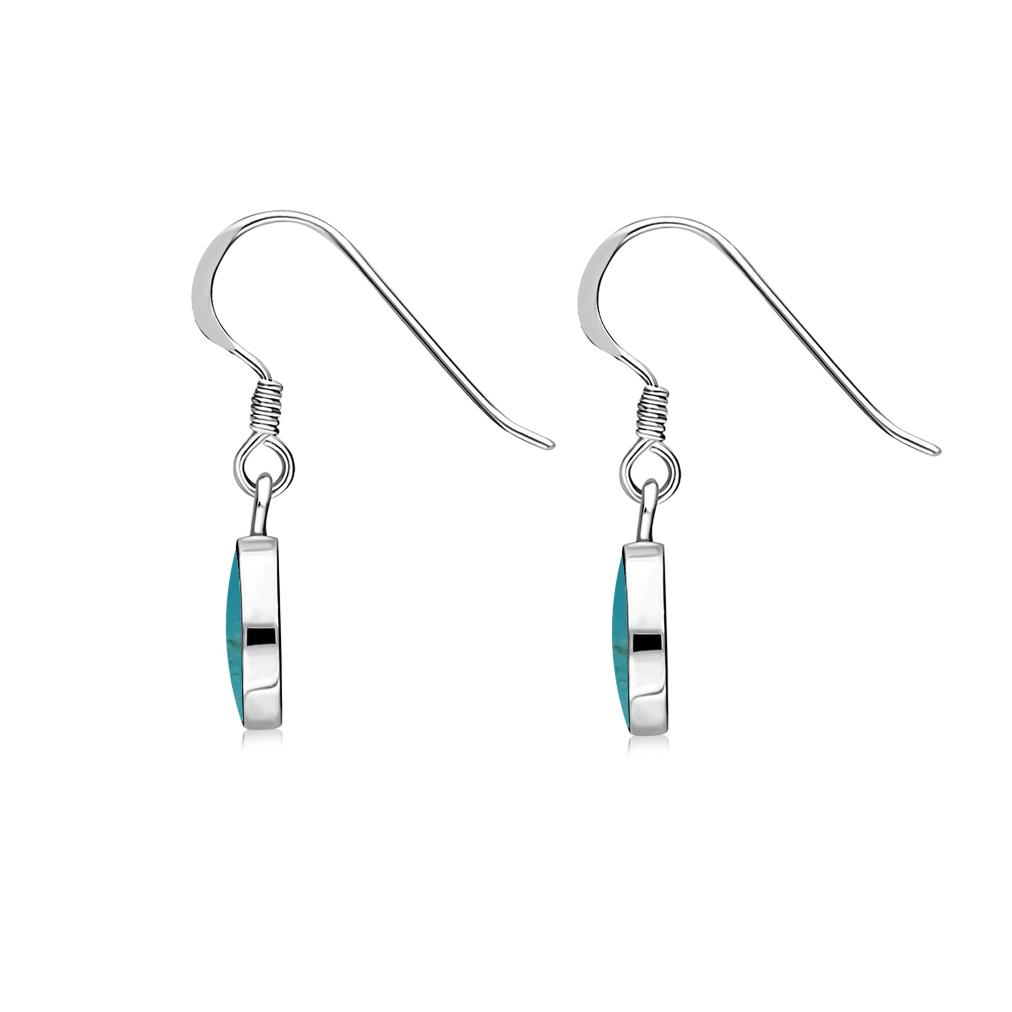 Sterling Silver Turquoise Heart Drop Earrings
