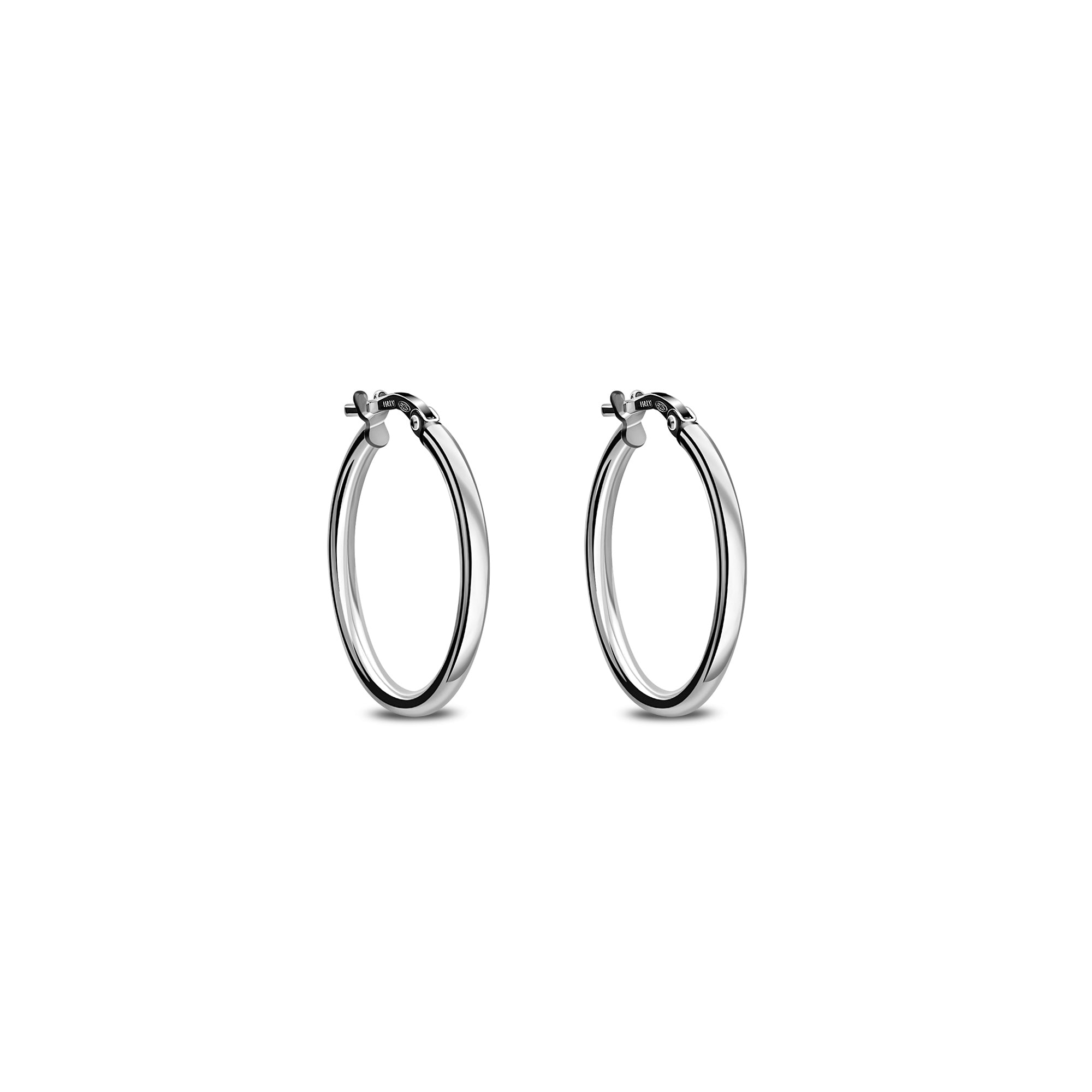 Sterling Silver 20mm Closed Round Hoop Earrings