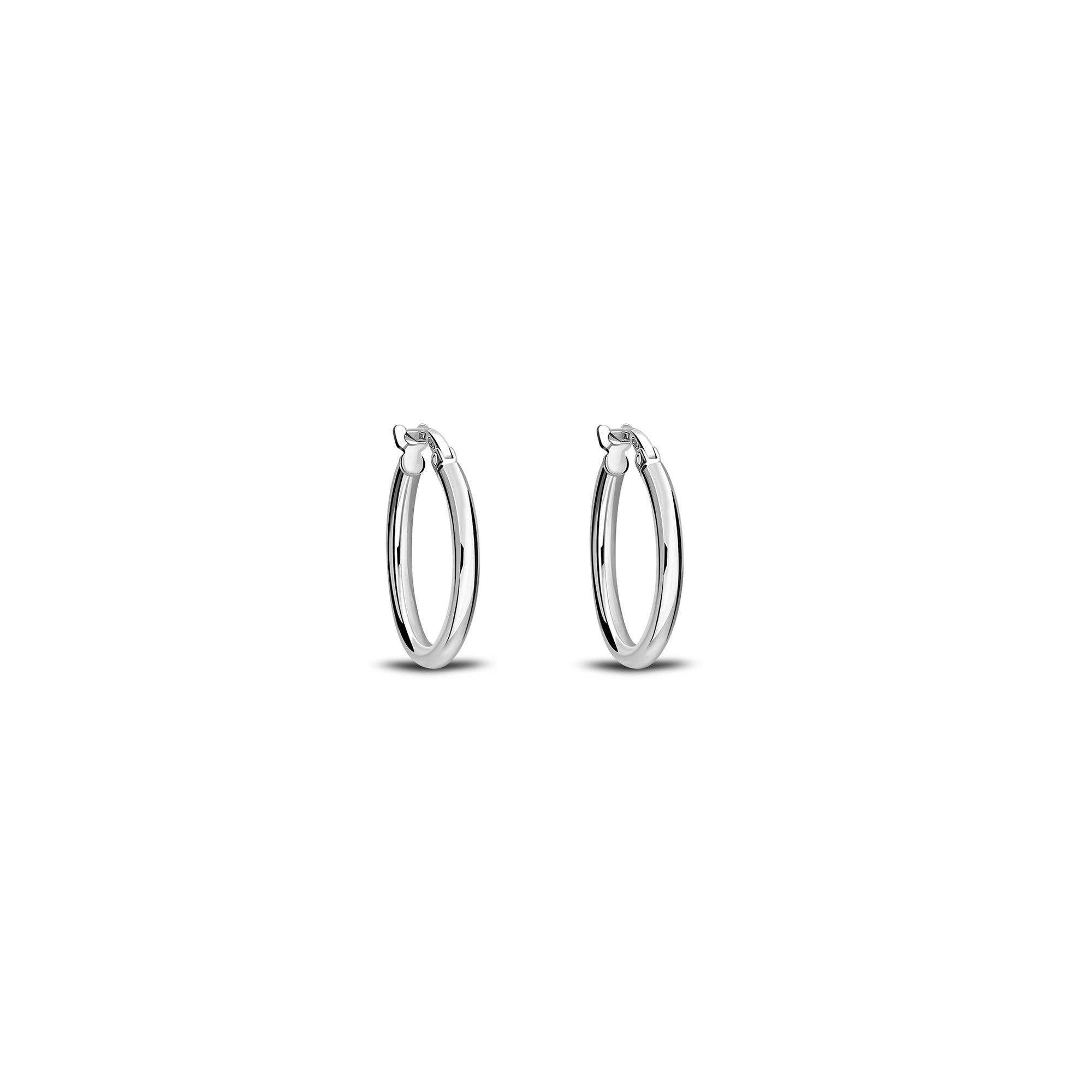 Sterling Silver 15mm Closed Round Hoop Earrings