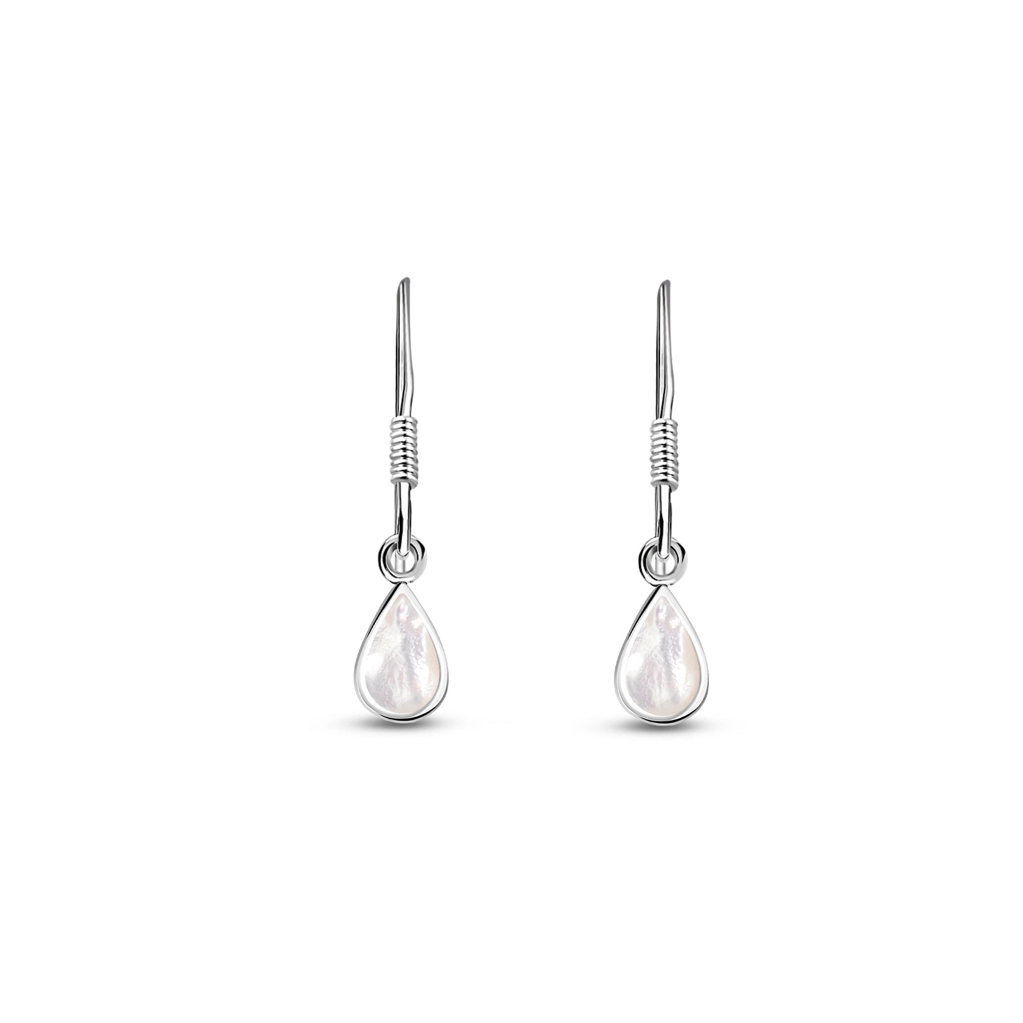 Sterling Silver Mother of Pearl Dinky Teardrop Earrings