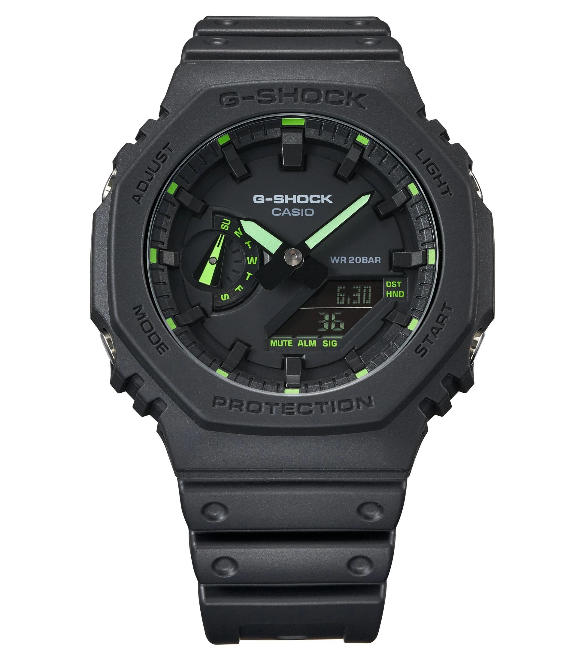 G-Shock GA-2100-1A3ER Black Green Watch