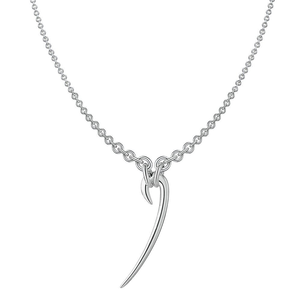 Silver Drop Hook Necklace