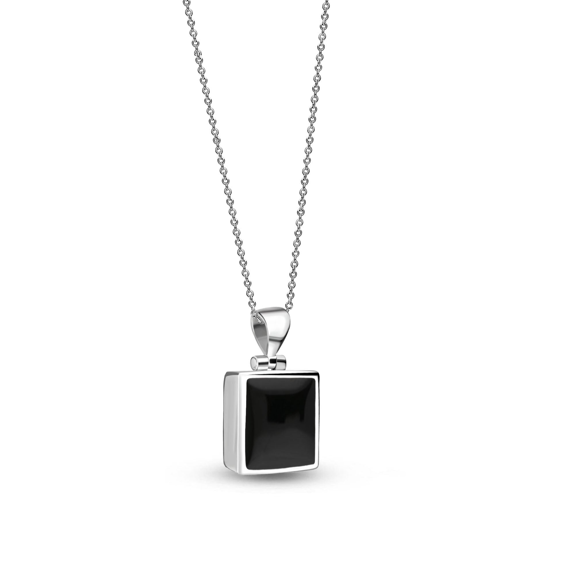 Sterling Silver Whitby Jet Large Square Pendant