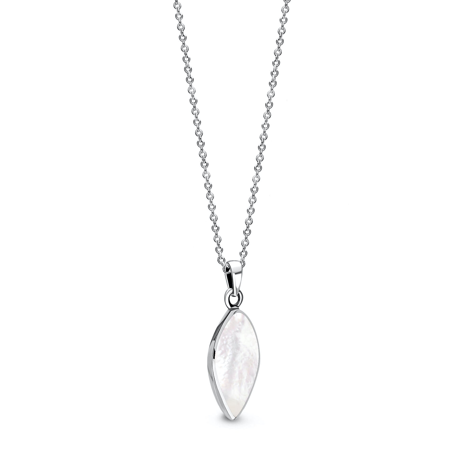 Sterling Silver Mother of Pearl Inverted Pear Drop Pendant