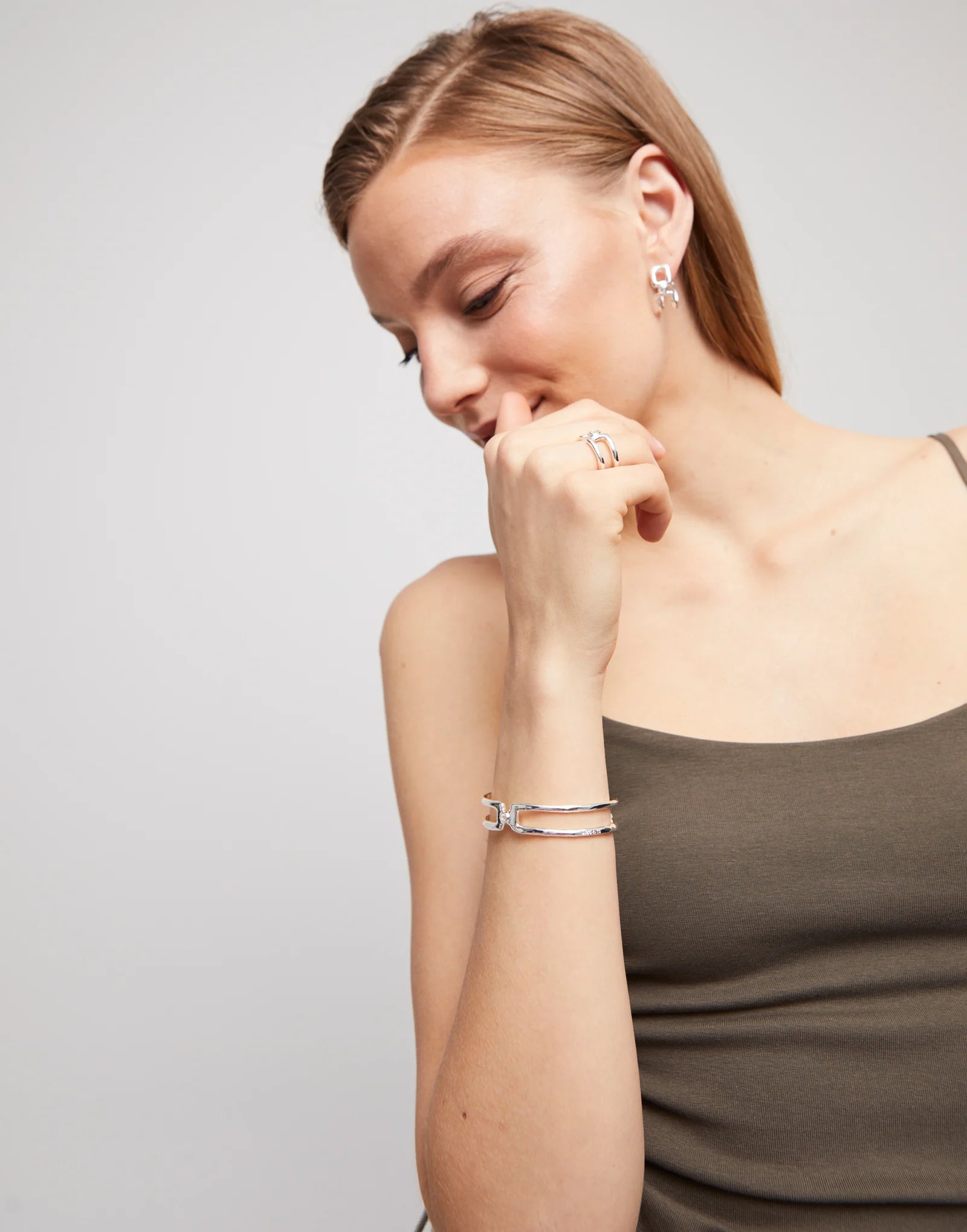 Double White Topaz Bangle