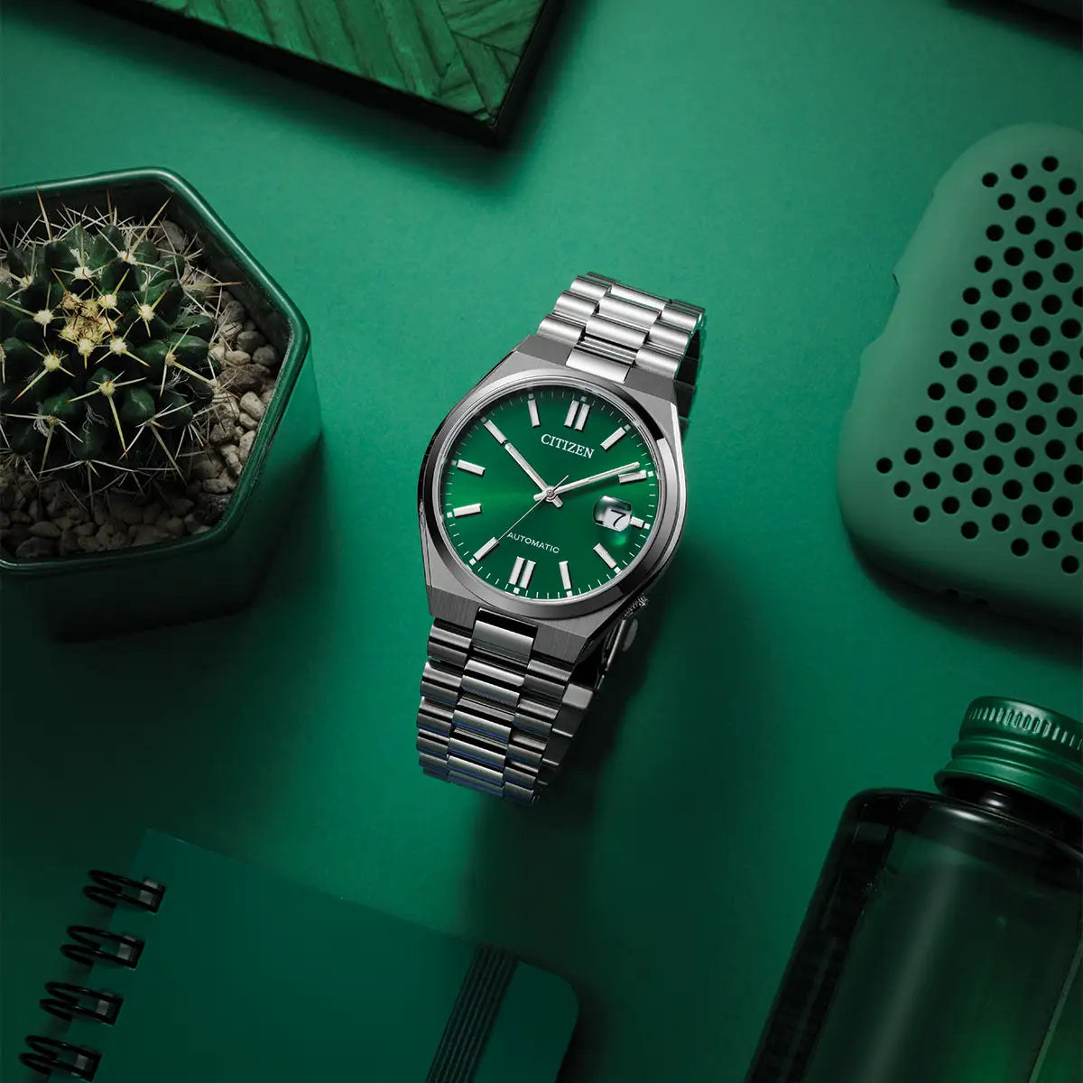 Citizen Tsuyosa Automatic Men’s 40mm Green Dial Stainless Steel Watch NJ0150-56X
