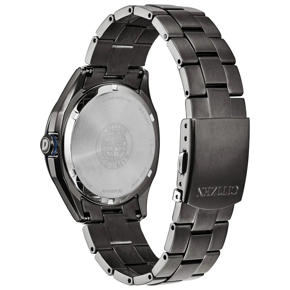 Citizen Eco-Drive Men’s Black Stainless Steel Blue Dial Watch AW1147-52L