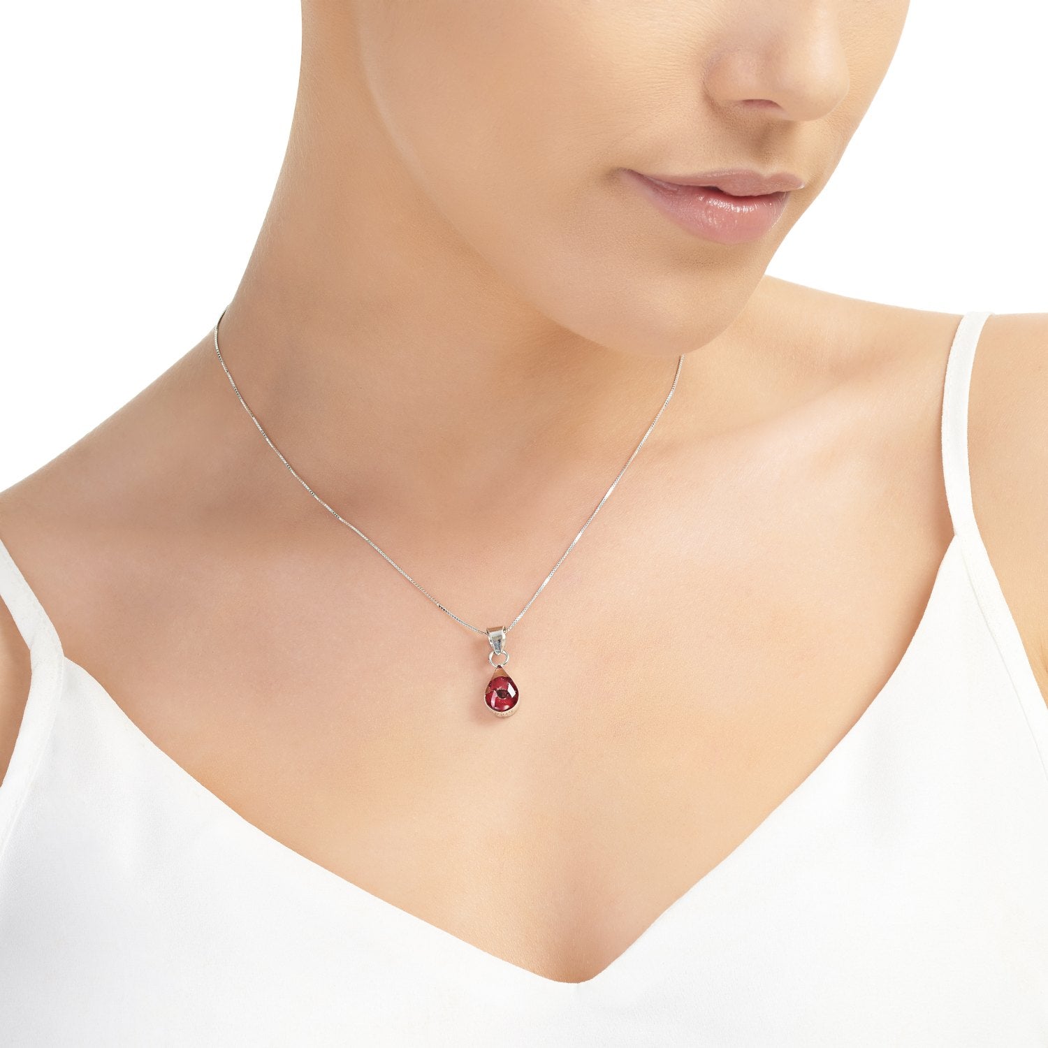Sterling Silver Poppy Small Teardrop Pendant
