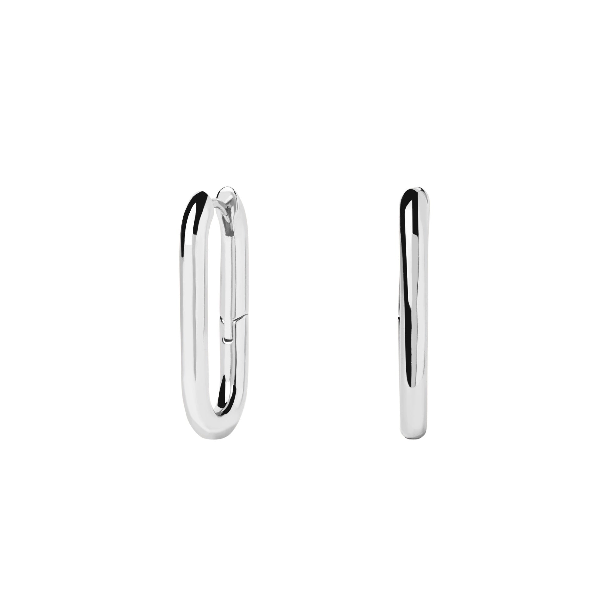 Sterling Silver Beat Hoop Earrings