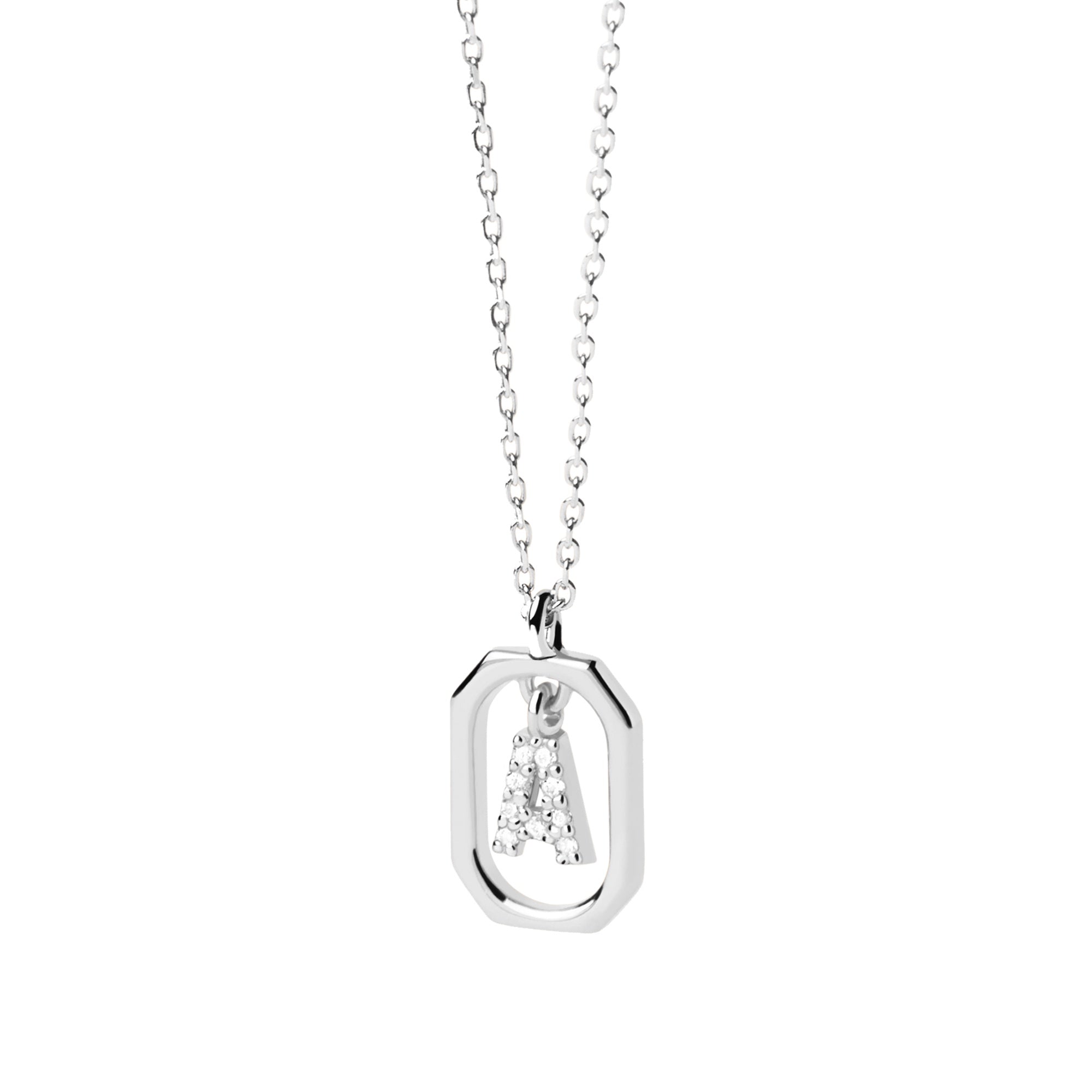 Sterling Silver Mini Letter A Necklace