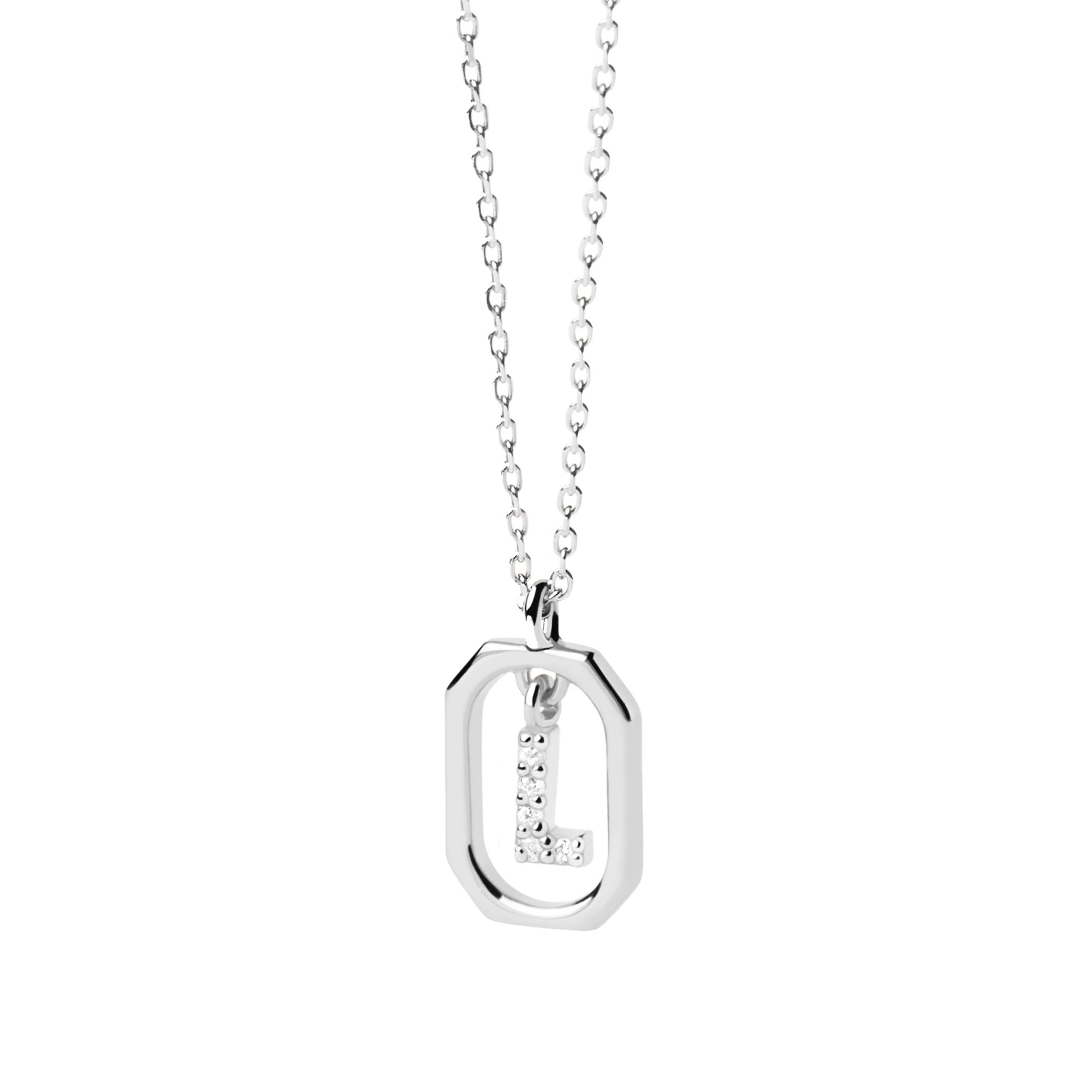 Sterling Silver Mini Letter L Necklace
