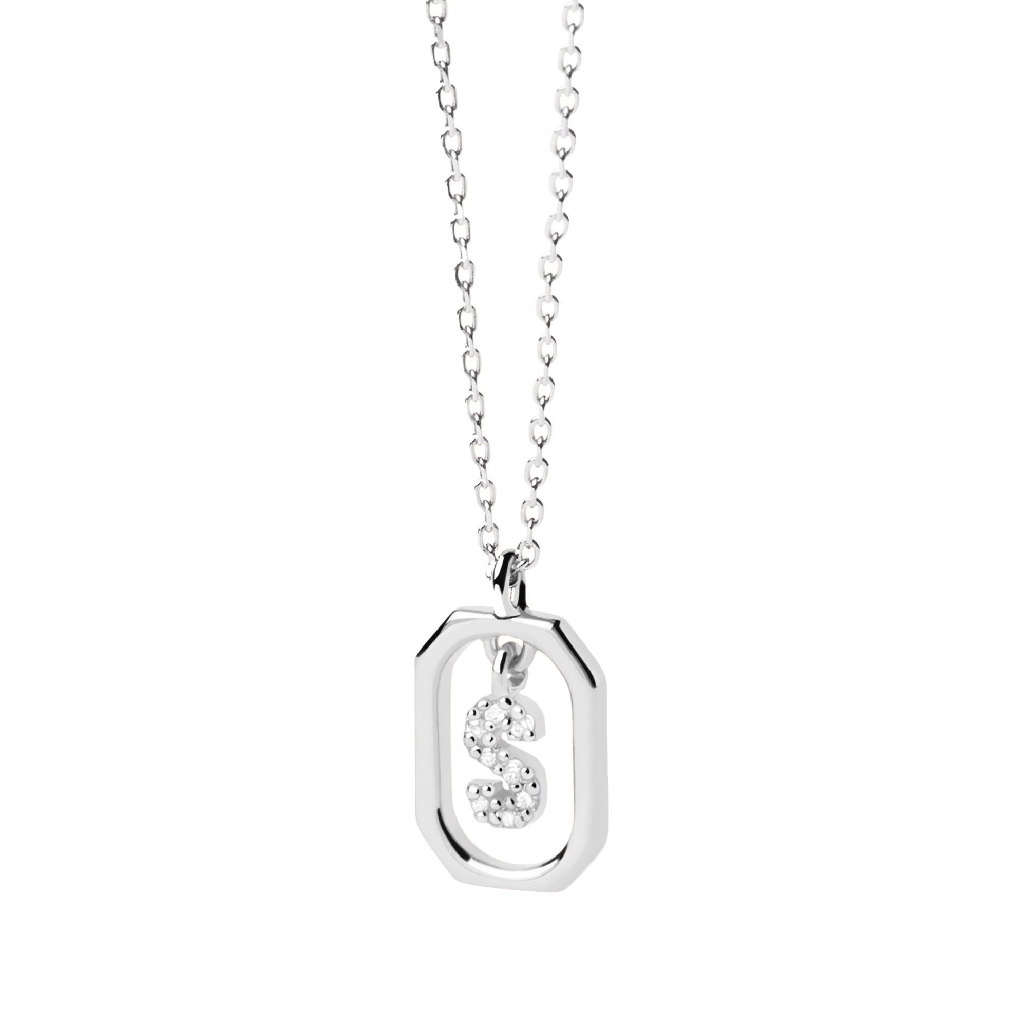 Sterling Silver Mini Letter S Necklace