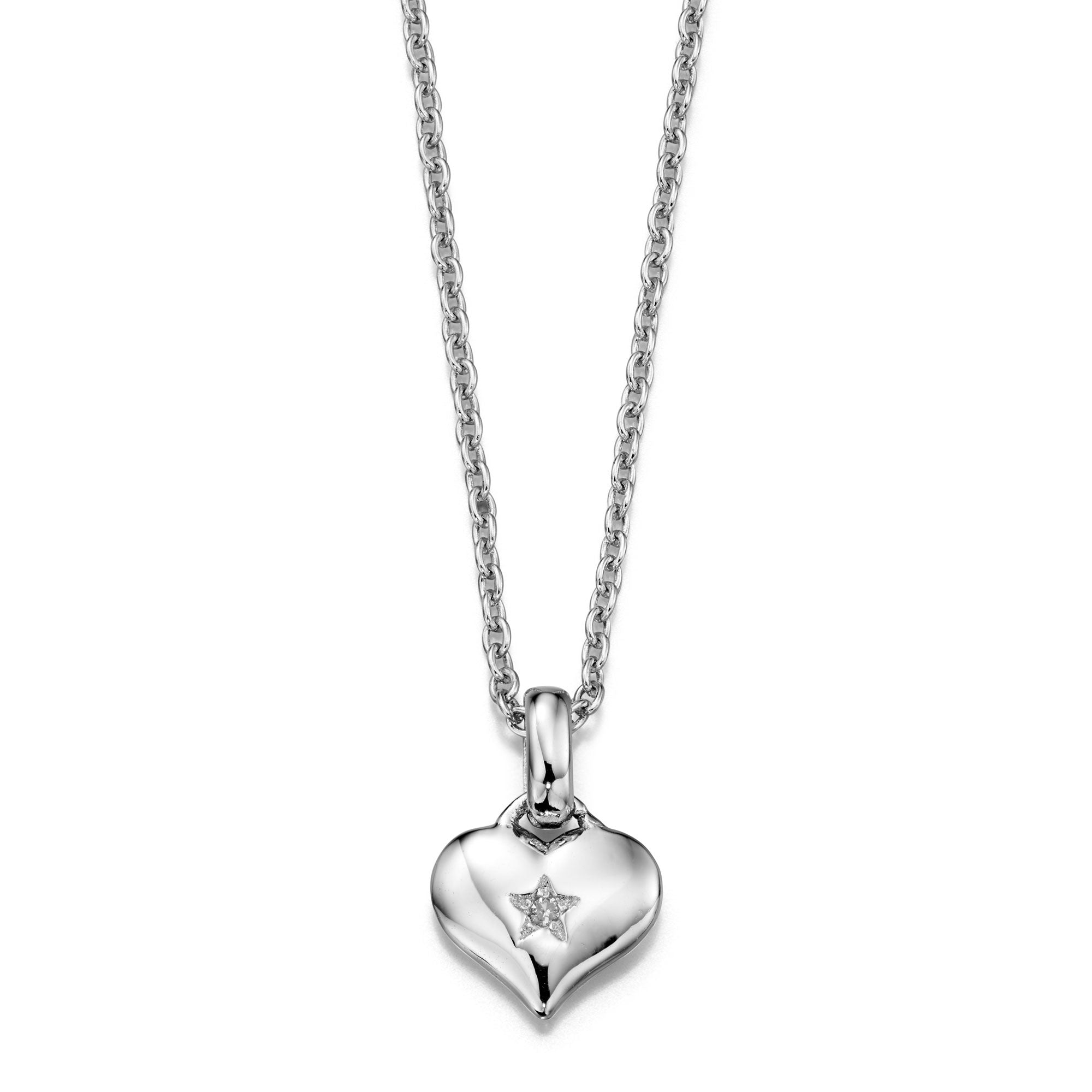 Bella - Diamond Heart Pendant and Chain