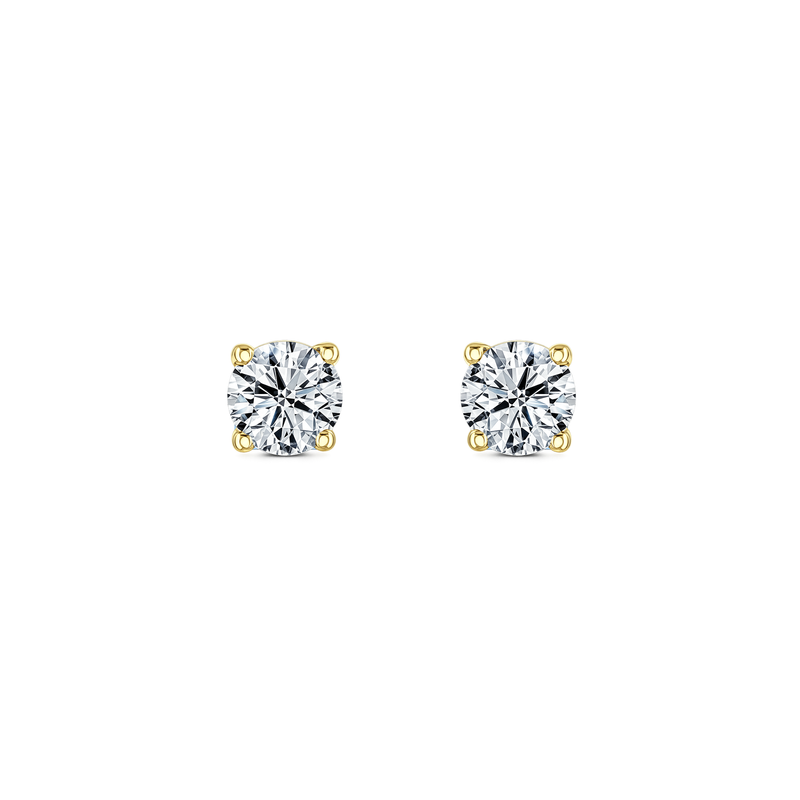 Lab Grown Diamond Four Claw Round Stud Earrings