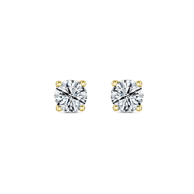 Lab Grown Diamond Four Claw Round Stud Earrings