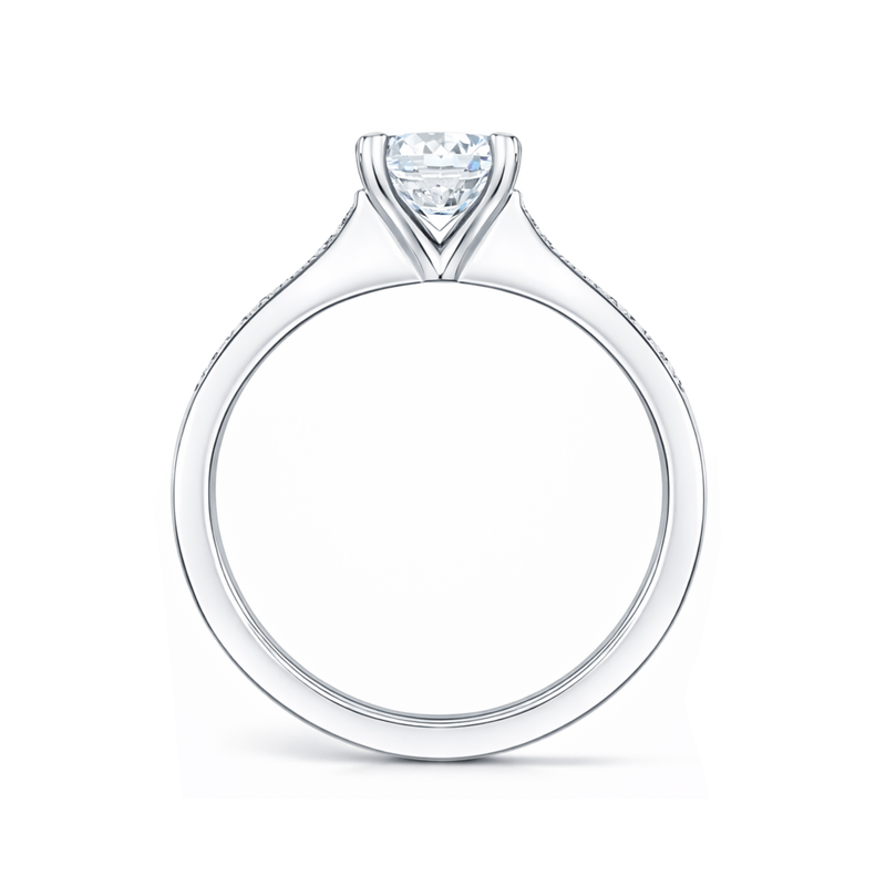 9ct White Gold 0.33ct Natural Diamond Round Brilliant Cut Channel Set Ring