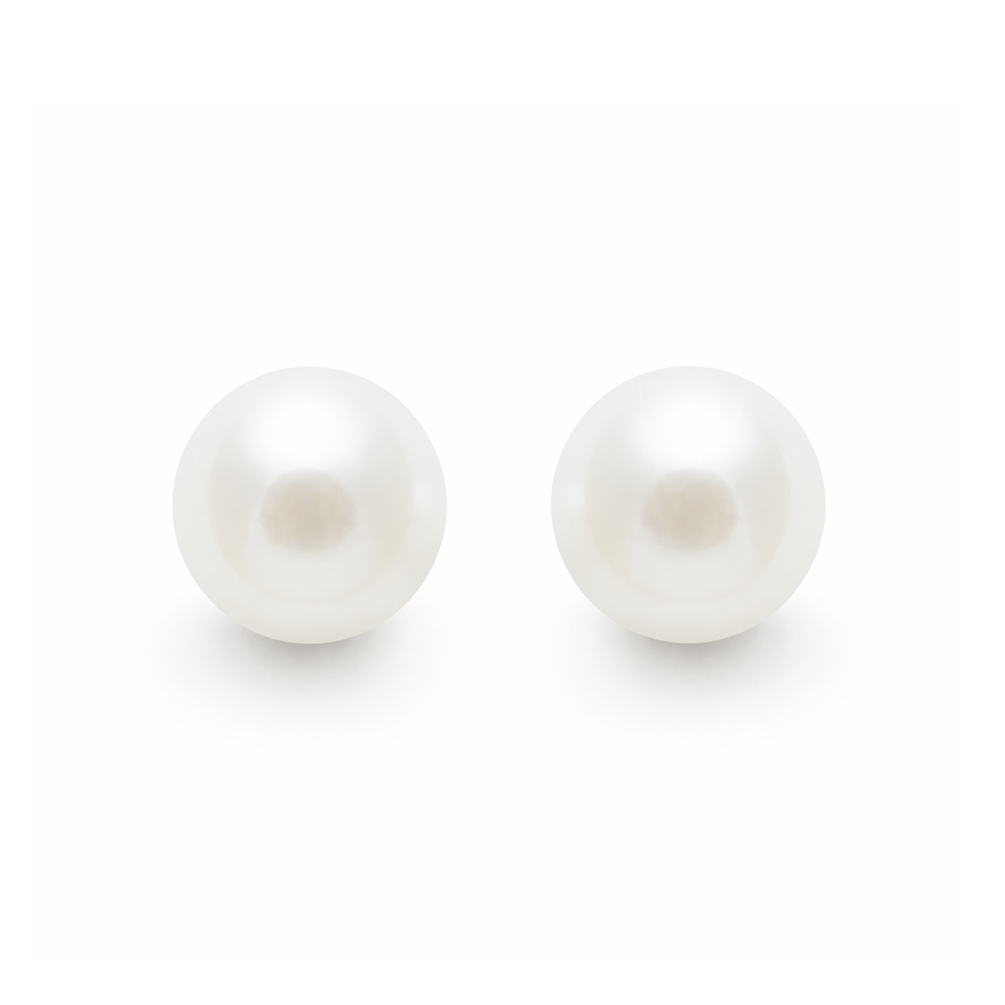 9ct Yellow Gold Pearl Round Stud Earrings