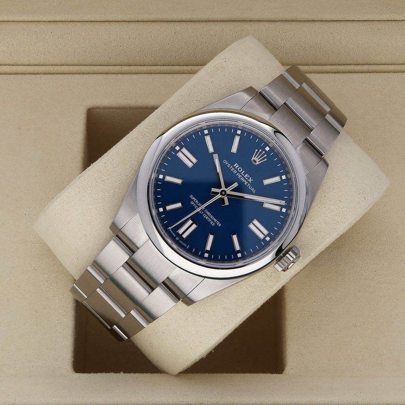 Unworn Rolex Oyster Perpetual 134300 Med Blue Dial 41mm Stainless Steel Watch – 2025, Full Set