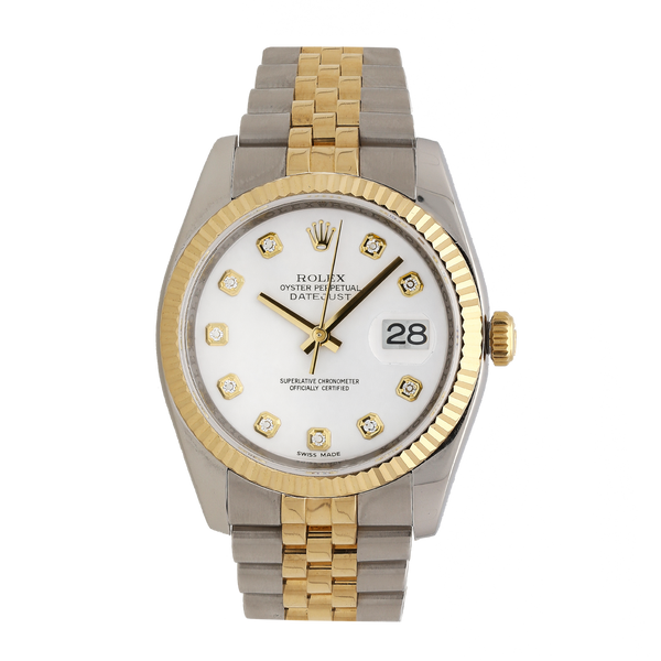 Rolex Datejust 36 Steel & Yellow Gold White Dial Fluted Bezel 116233 – 2011