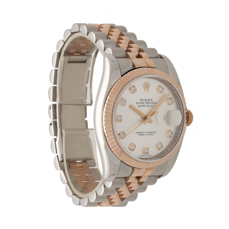 Rolex Datejust 36 Steel & Rose Gold Silver Dial Fluted Bezel Jubilee Bracelet 116231 – 2011