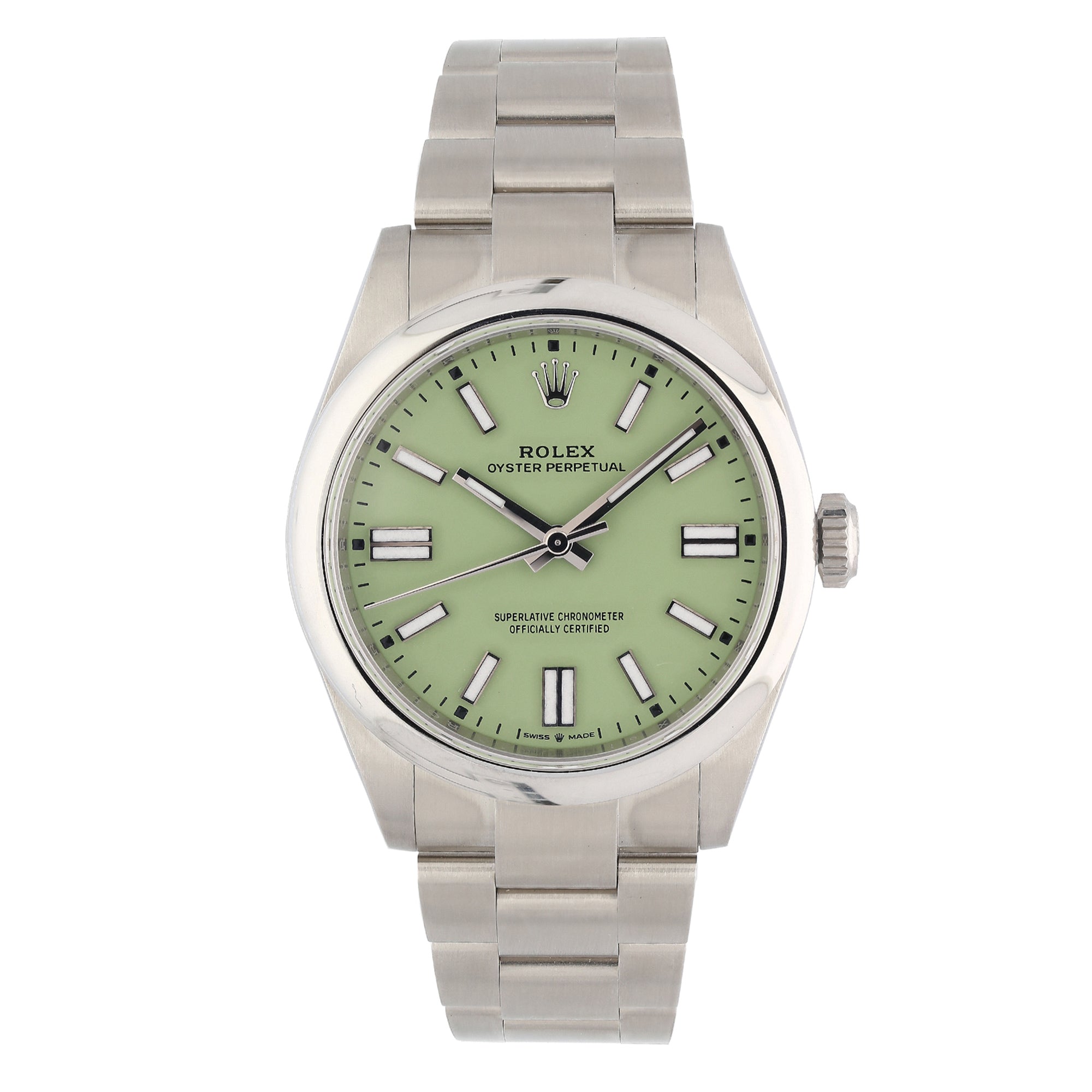 Unworn Rolex Oyster Perpetual 134300 Pistachio Dial 41mm Stainless Steel Watch – 2025, Full Set