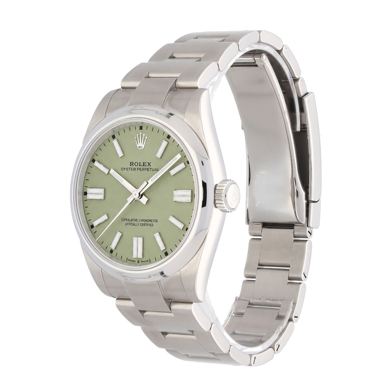 Unworn Rolex Oyster Perpetual 134300 Pistachio Dial 41mm Stainless Steel Watch – 2025, Full Set