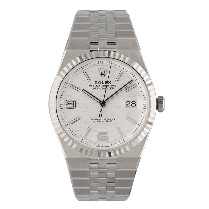 Rolex Land-Dweller 40 127334 stainless steel watch front view