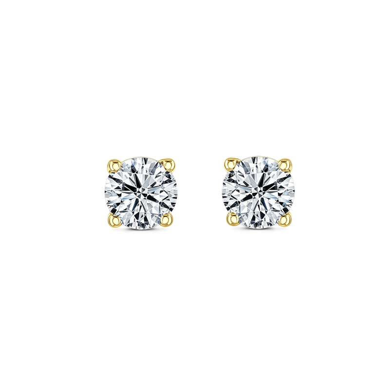 Lab Grown Diamond Four Claw Round Stud Earrings