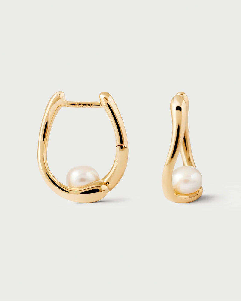 18ct Yellow Gold Plated La Perla Aura Hoop Earrings