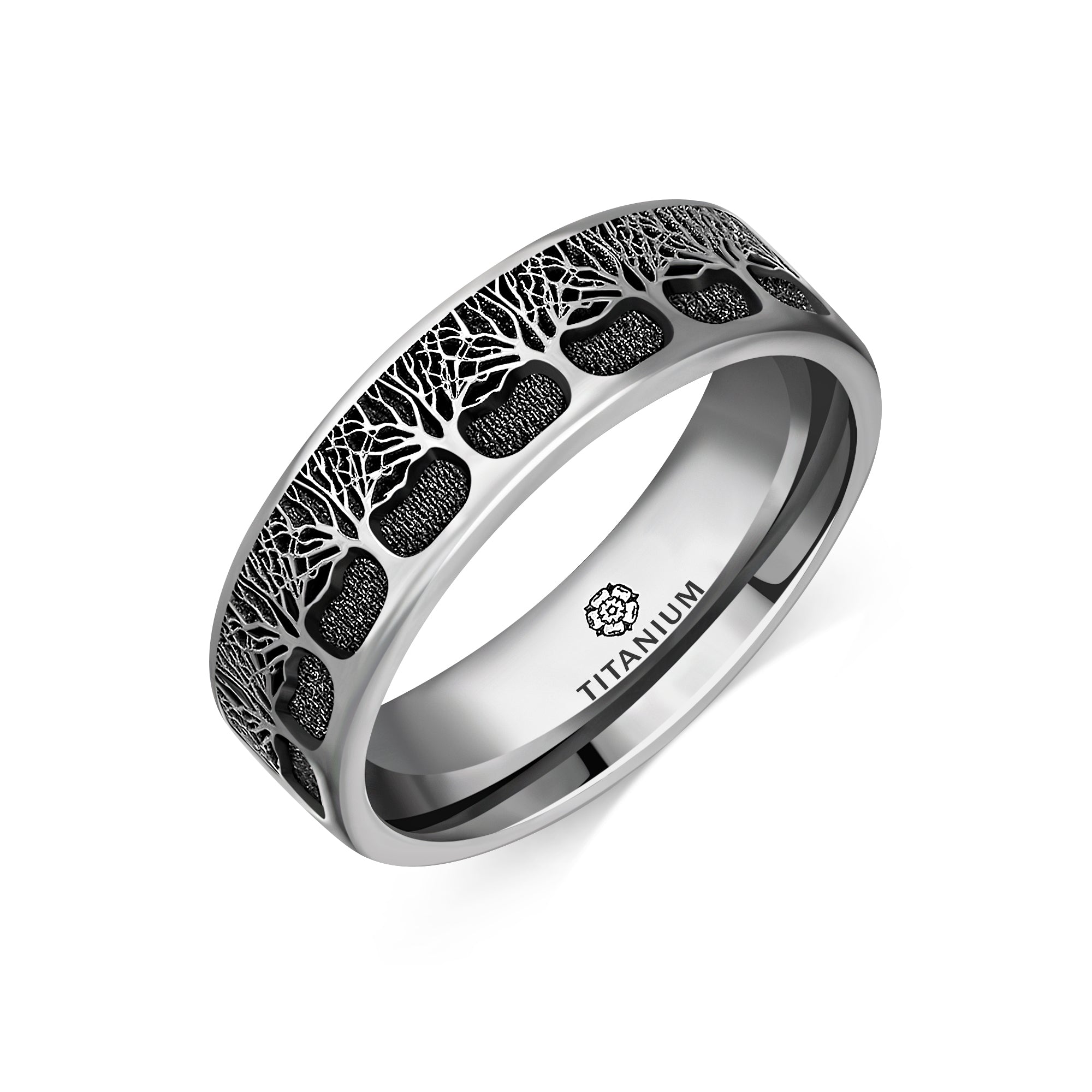 Titanium Flat Court Tree of Life Ring | Yorkshire Jewellery Company