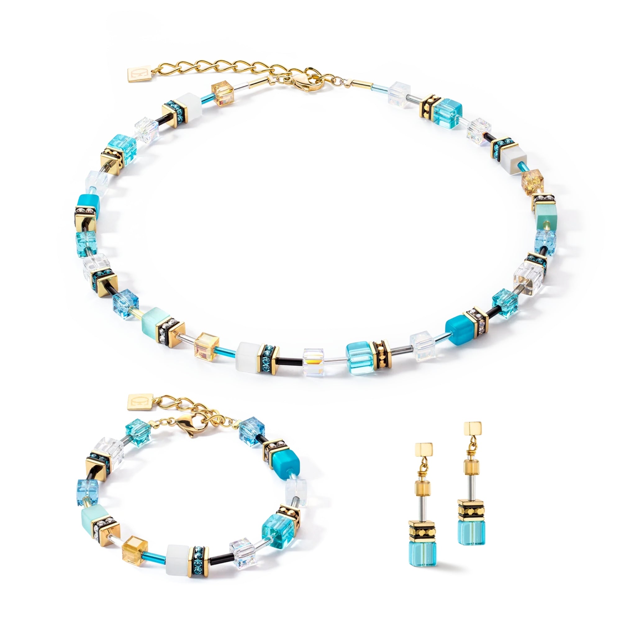 GeoCUBE Iconic Gold Turquoise Bracelet