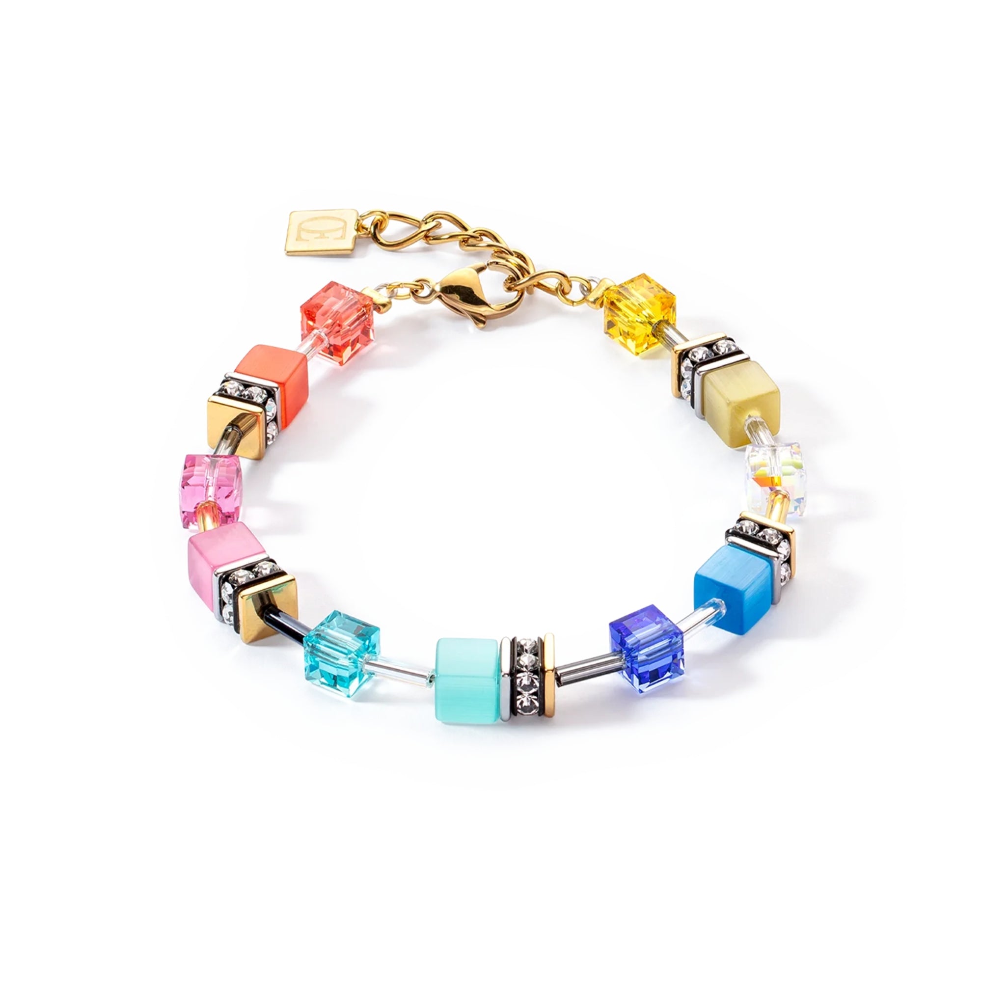 GeoCUBE Iconic Classic Multicolour Gold Bracelet