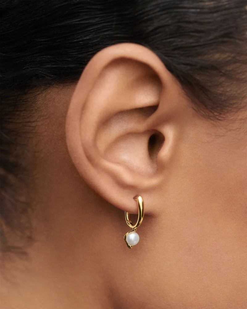 18ct Yellow Gold Plated La Perla Mini Hoop Earrings