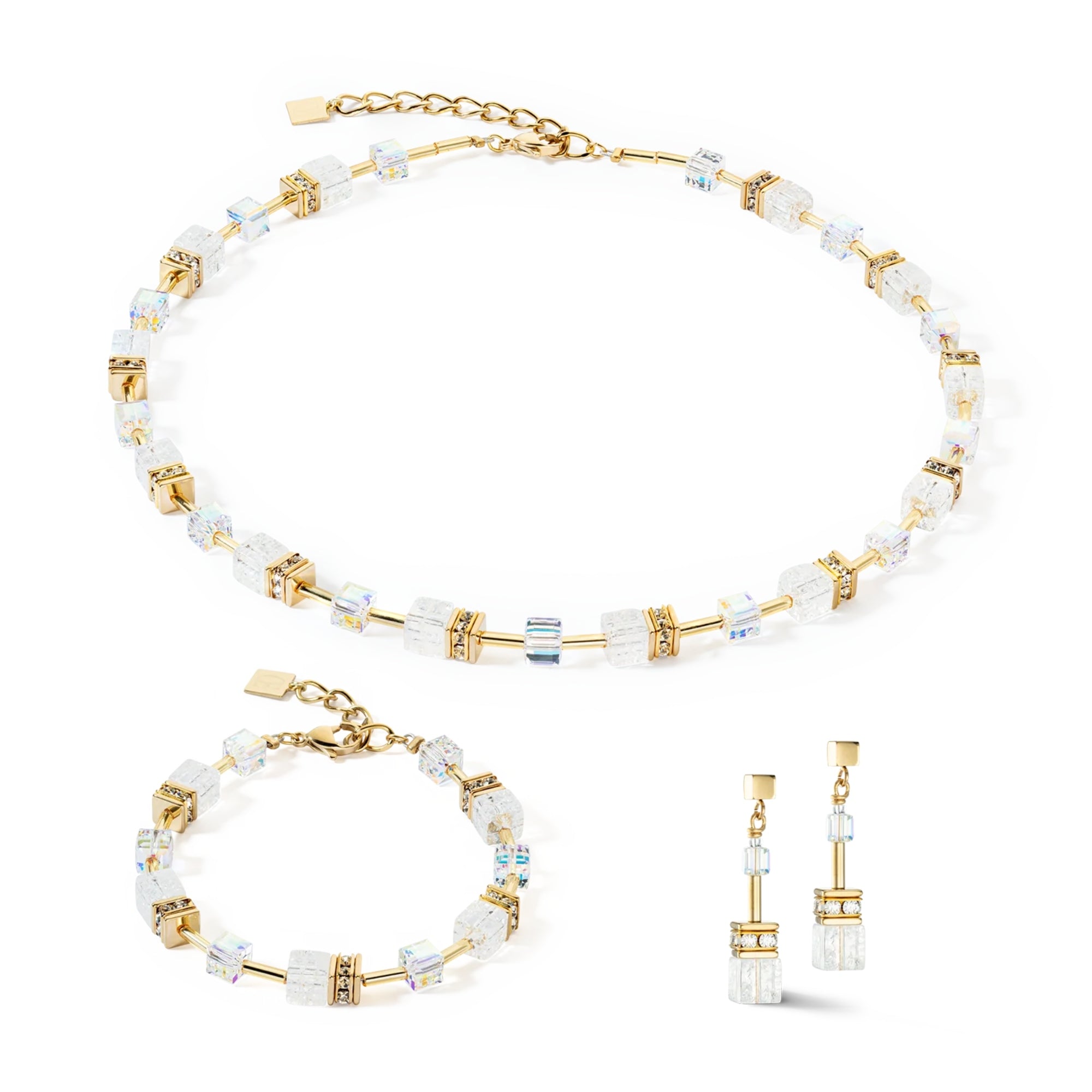 GeoCUBE Iconic Nature Gold White Bracelet