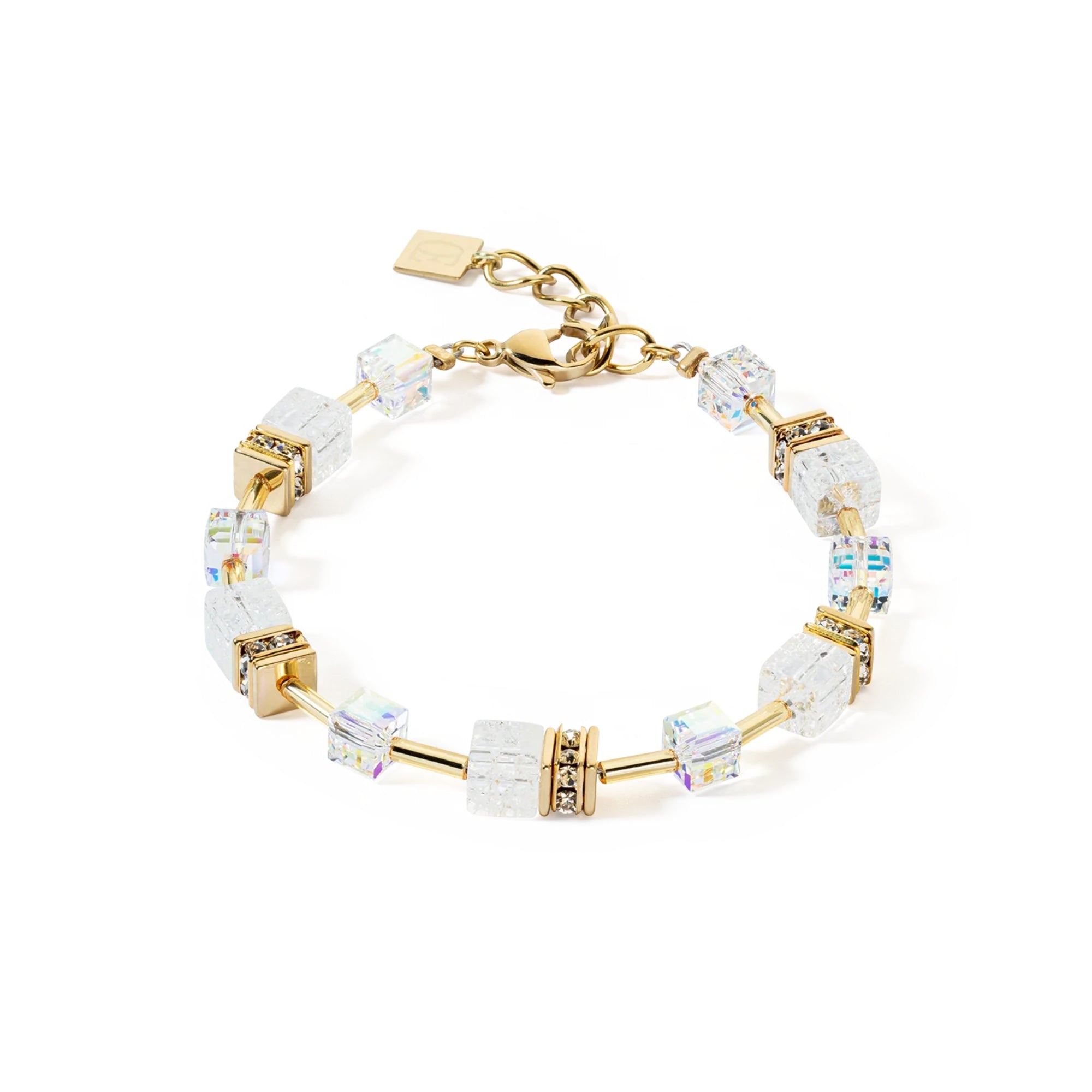 GeoCUBE Iconic Nature Gold White Bracelet