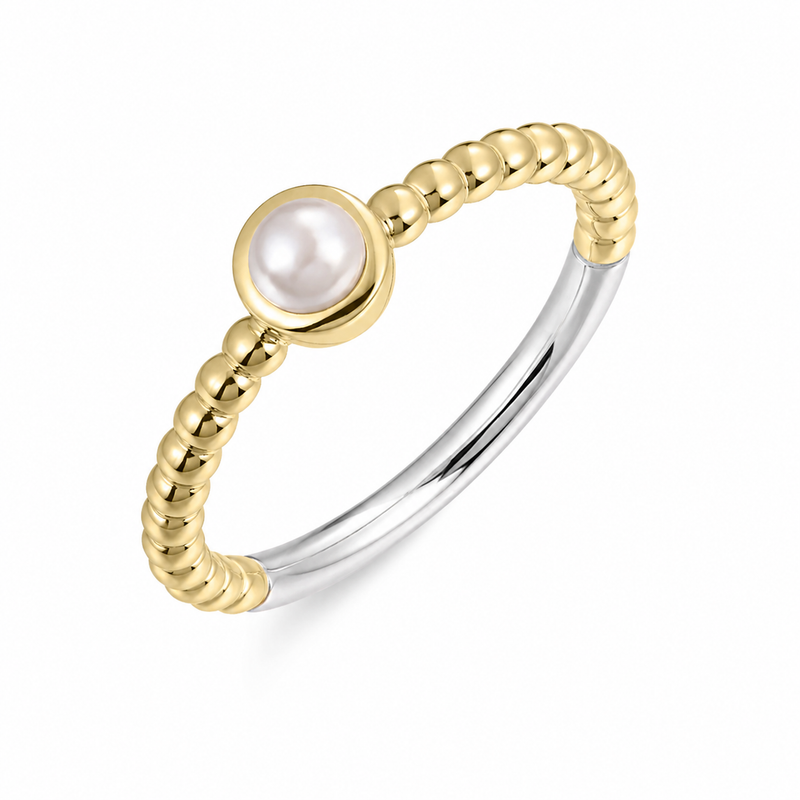Gold Vermeil Beaded Pearl Ring
